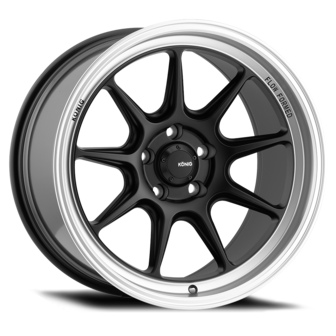 Countergram - Matte black with machined lip - Konig wheels USA
